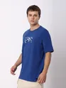 Blue Good Day Printed Oversized T-Shirt